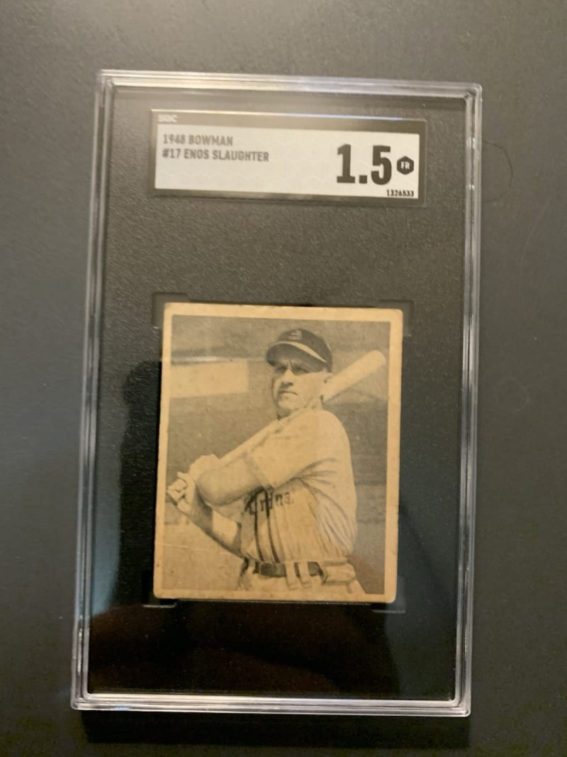 1948 Bowman Enos Slaughter #17 front