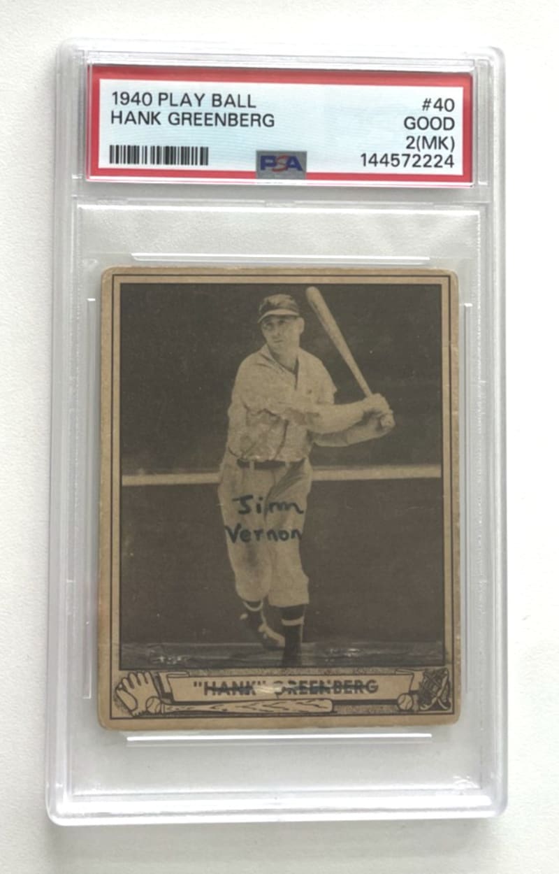 1940 Gum Inc. Play Ball Hank Greenberg #40 front