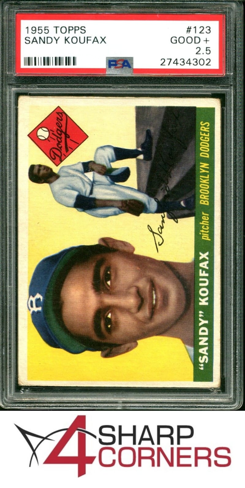 1955 Topps Sandy Koufax #123 front