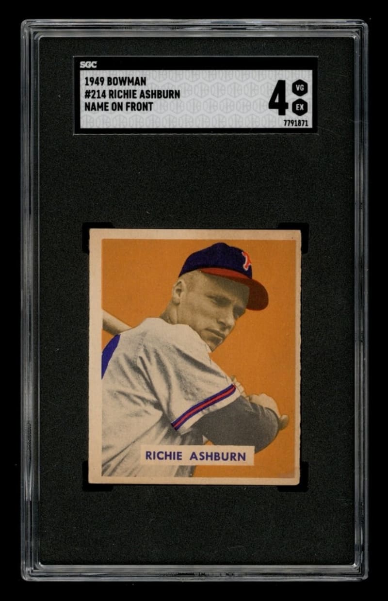 1949 Bowman Richie Ashburn #214 front
