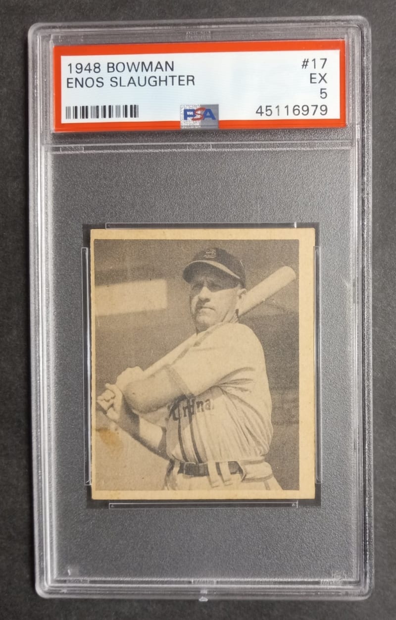 1948 Bowman Enos Slaughter #17 front