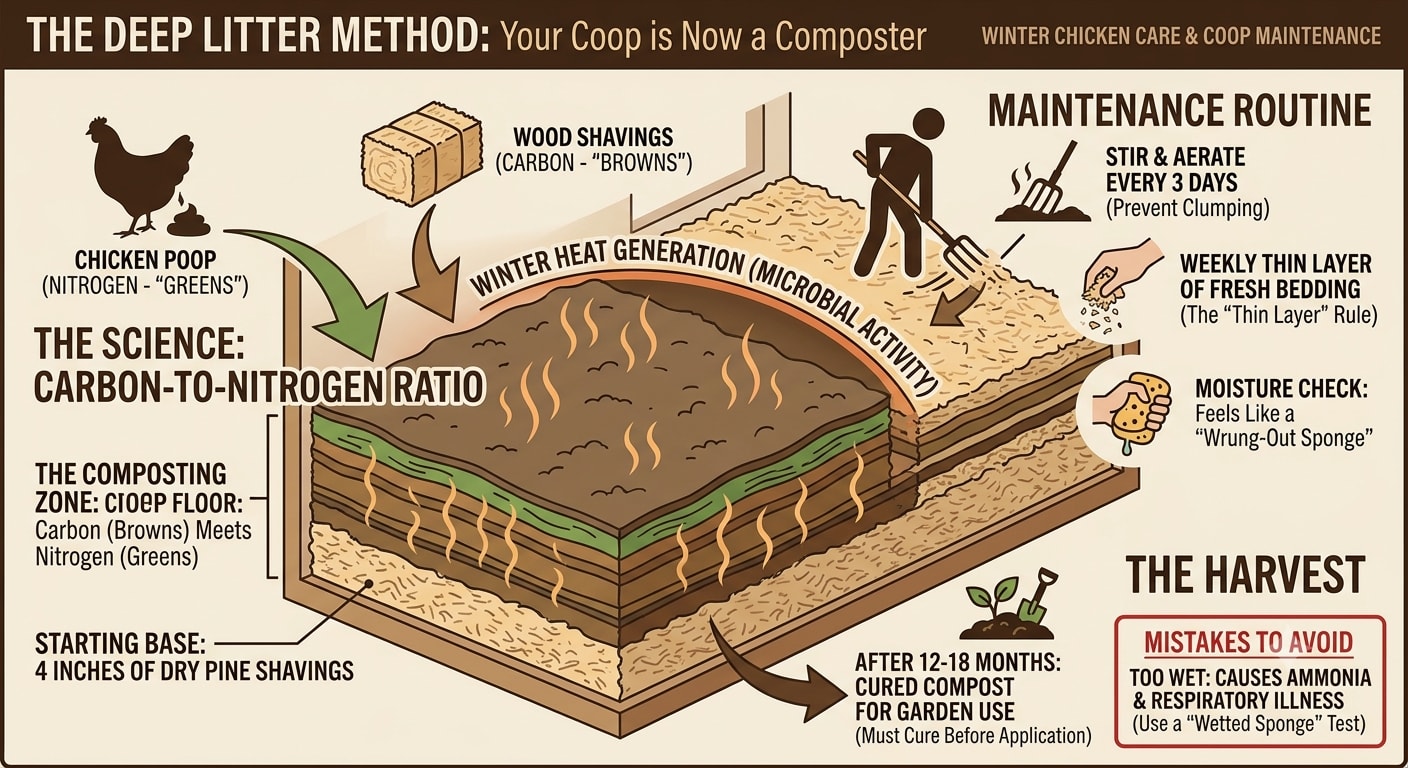 The Deep Litter Method Demystified: Go 12 Months Without Cleaning Your Coop