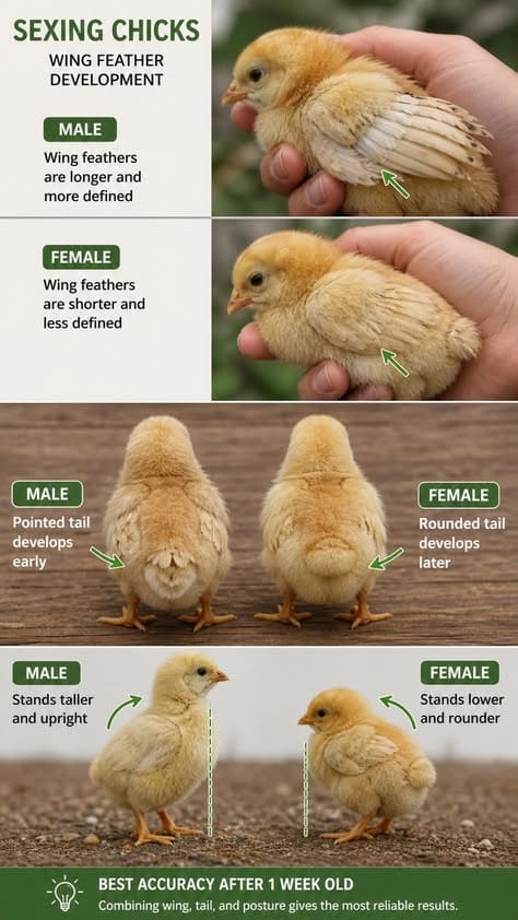 Chick Sexing by Wing, Tail, and Posture