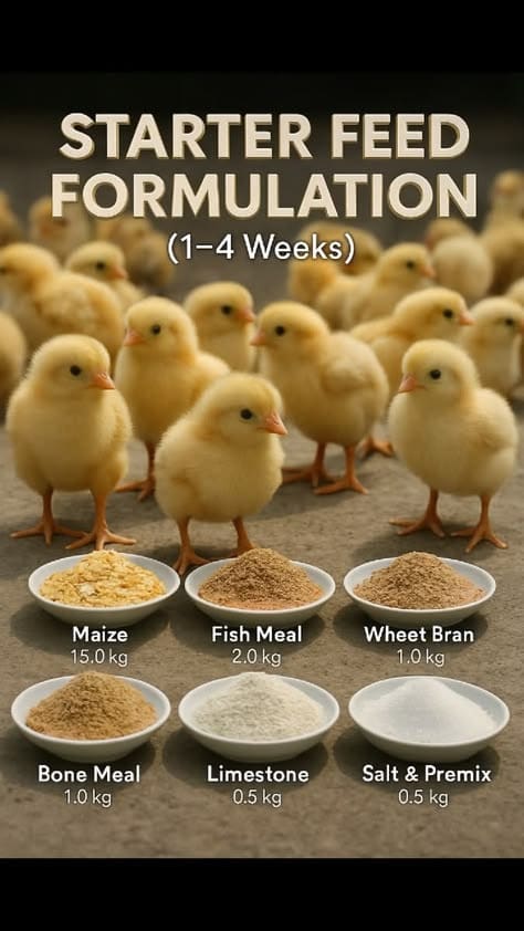 DIY Starter Feed Formulation for Chicks 1–4 Weeks
