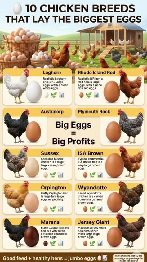 10 Chicken Breeds That Lay the Biggest Eggs