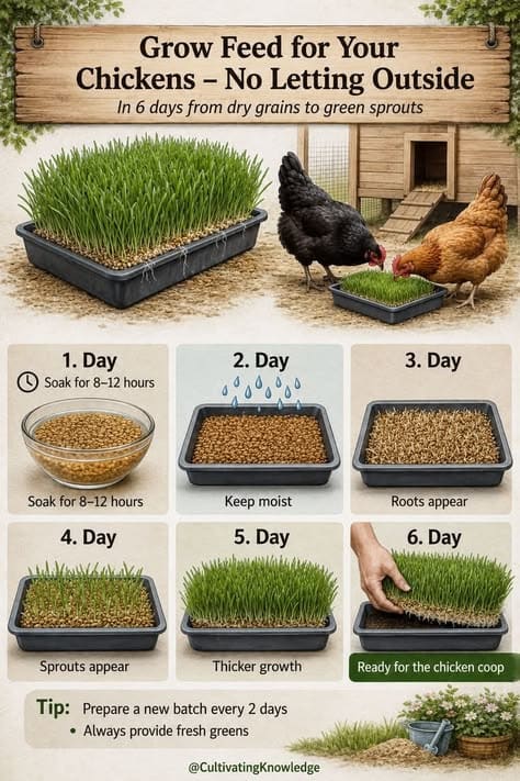 Growing Chicken Fodder Indoors in 6 Days