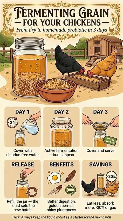 How to Ferment Grain for Chickens