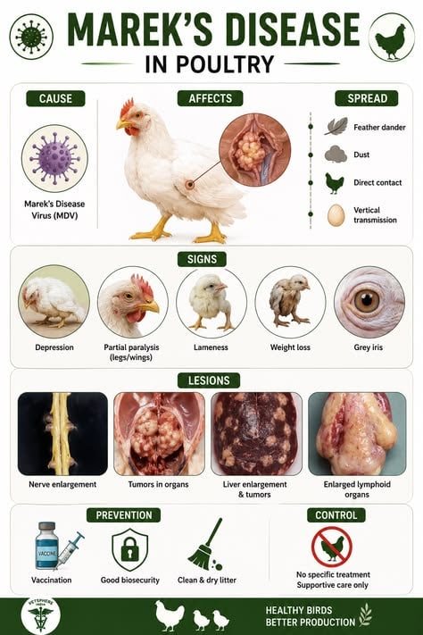 Marek's Disease in Poultry: Causes, Signs & Control