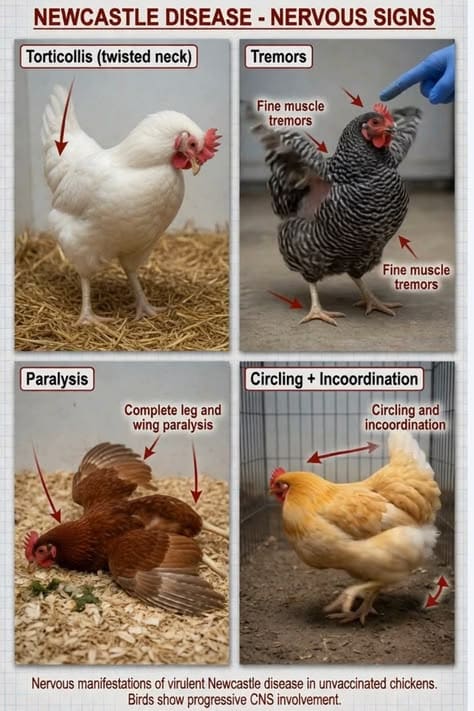Newcastle Disease in Chickens: Nervous Signs Explained