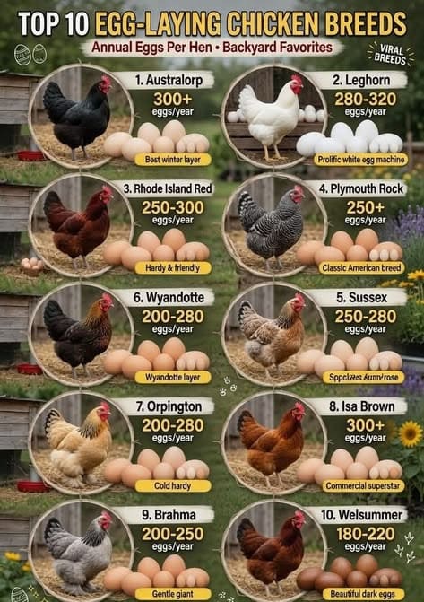 10 Best Egg-Laying Chicken Breeds for Backyard Farms