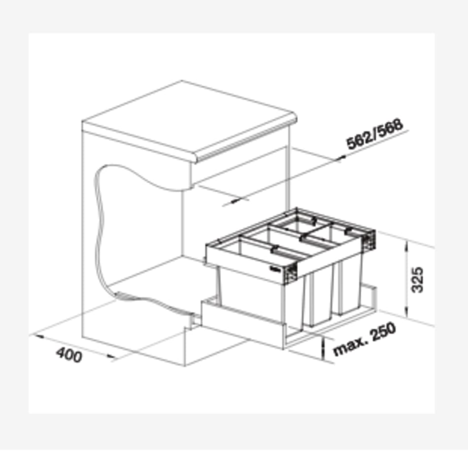 Affaldssystem - Blanco Flexon II Low 60/4