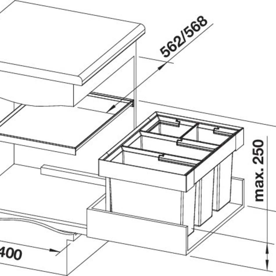 Affaldssystem - Blanco Flexon II 60/3