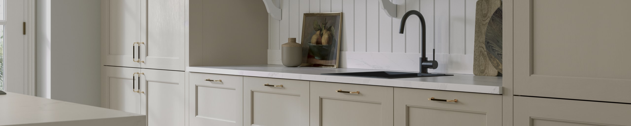 Ludlow kitchen. Our latest Shaker door, with a modern country-style. Available in all 20 Magnet Create colours.