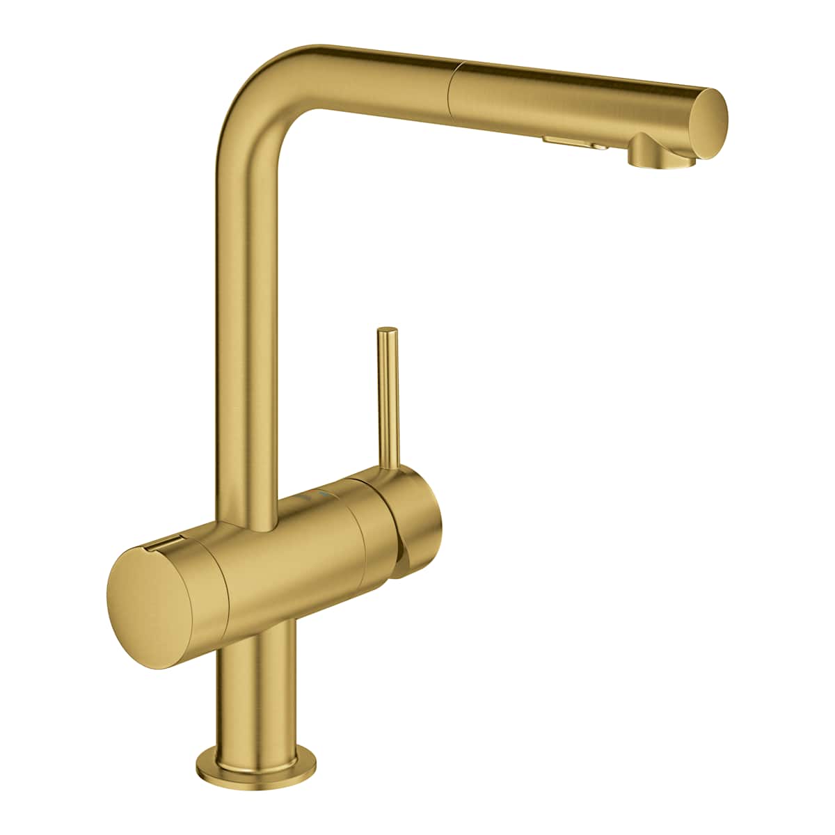 Grohe Minta børstet messing, uttrekkbar dusj, avsteng, L-tut  norema kjøkken.