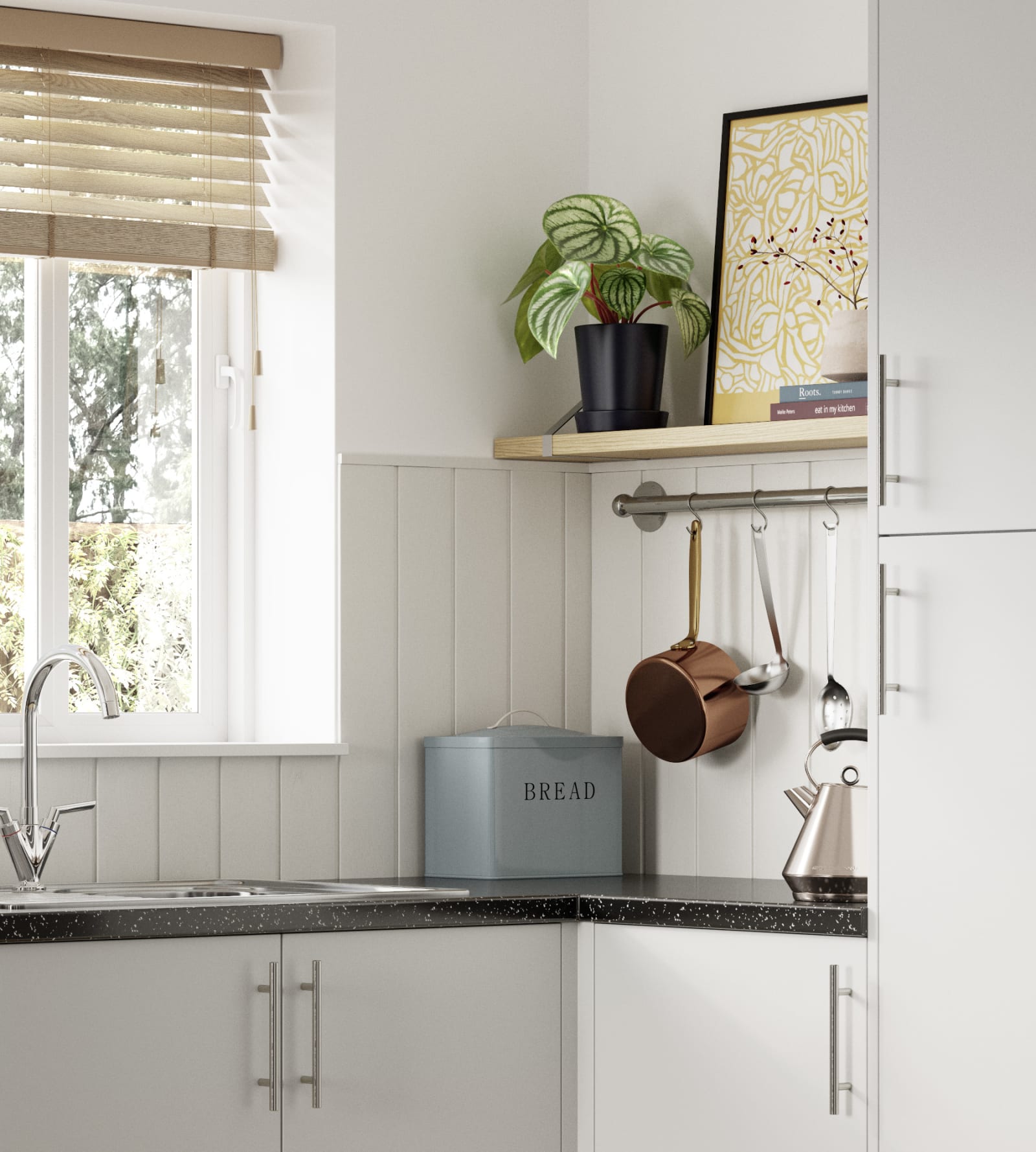 Ascoli by Magnet. Affordable contemporary kitchen constructed from 18mm MFC. Available in 6 colours.