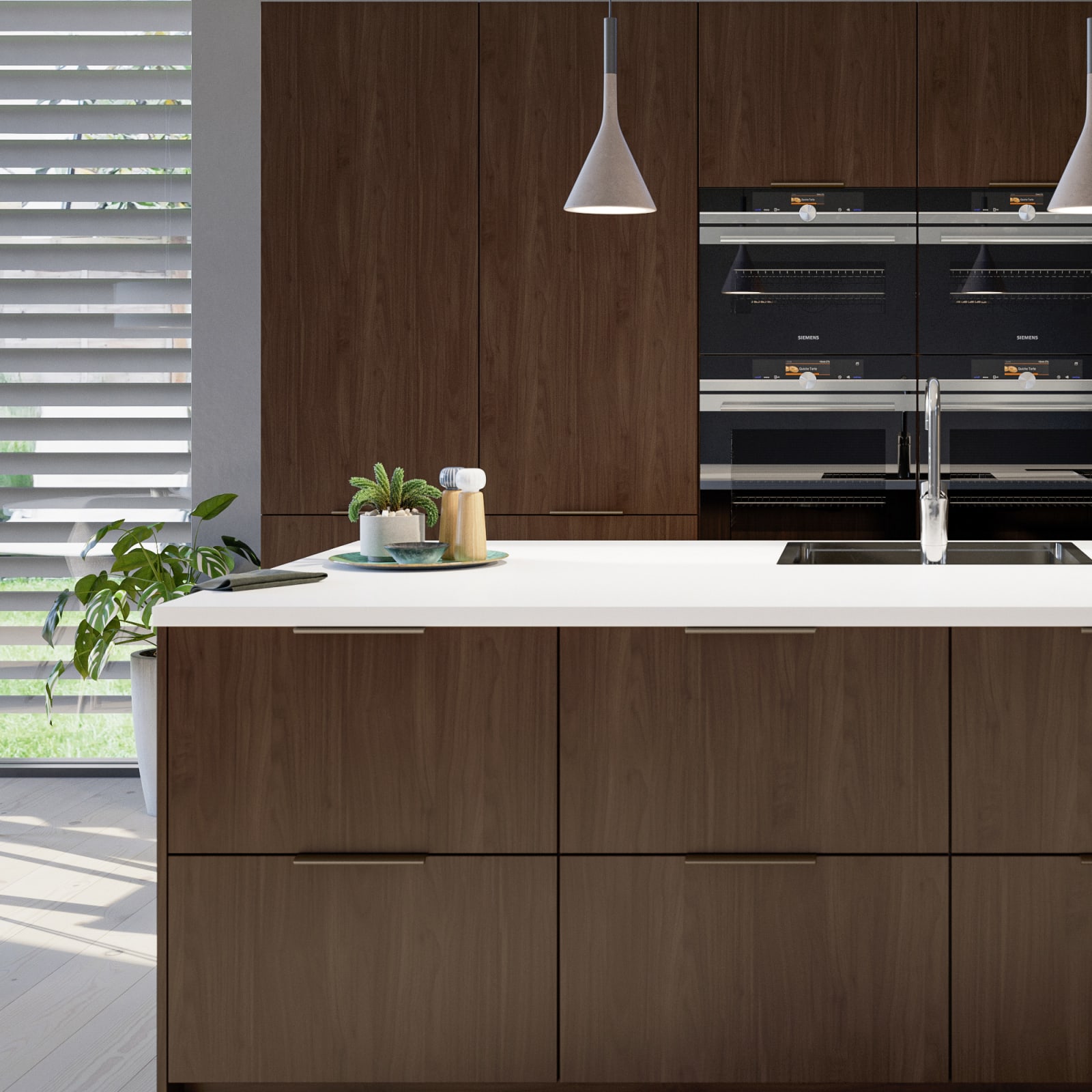 Norema kjøkken Basic Collection Nøtterøy brun eik kjøkkenøy flatpakket kjøkken