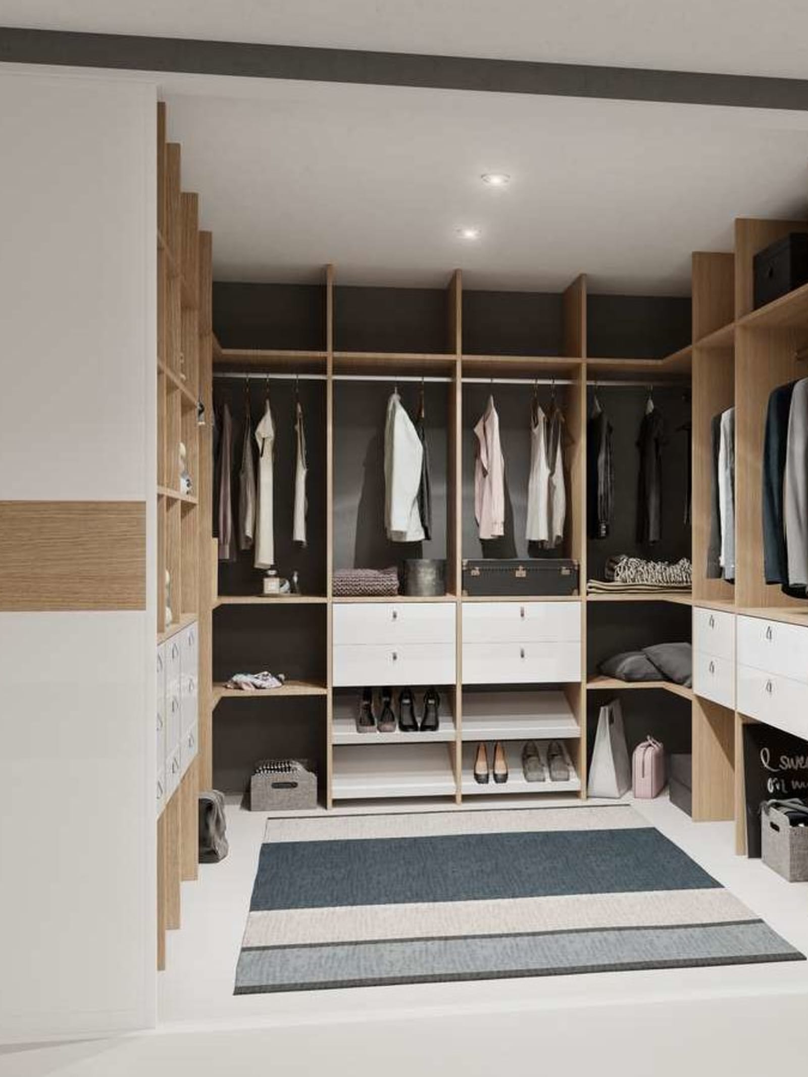 Soveværelse walk in garderobe skydedøre
