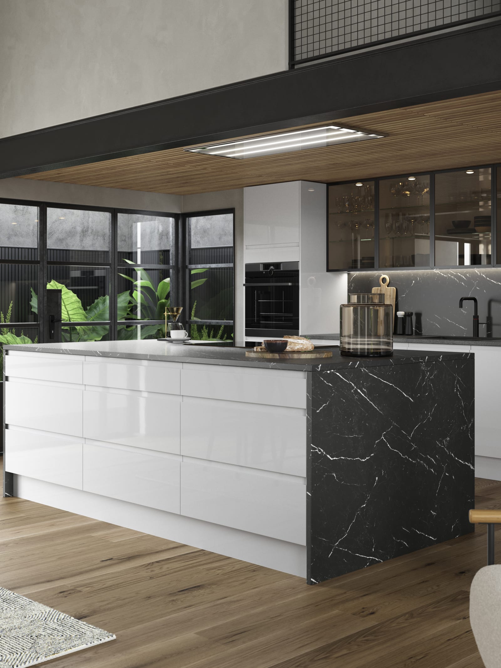 Luna Kitchen from Magnet. An affordable handless look with integrated J Pull doors for a stylish and modern look.