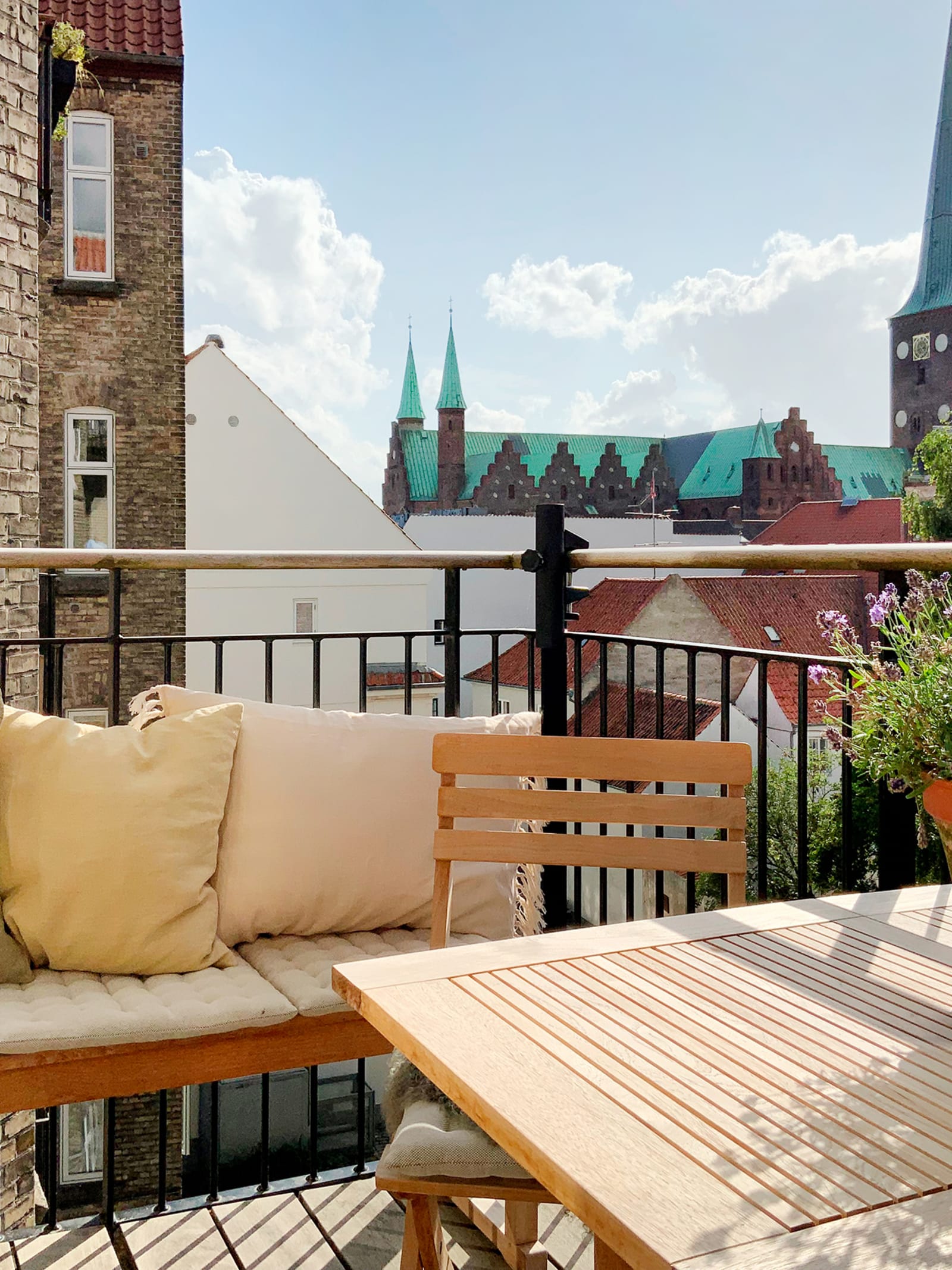 Balcony with a view of Aarhus Cathedral