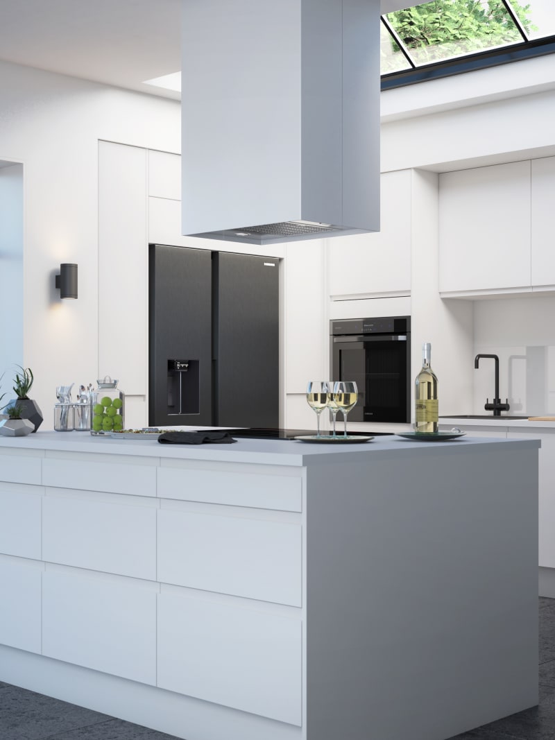 Luna Kitchen from Magnet. An affordable handless look with integrated J Pull doors for a stylish and modern look.