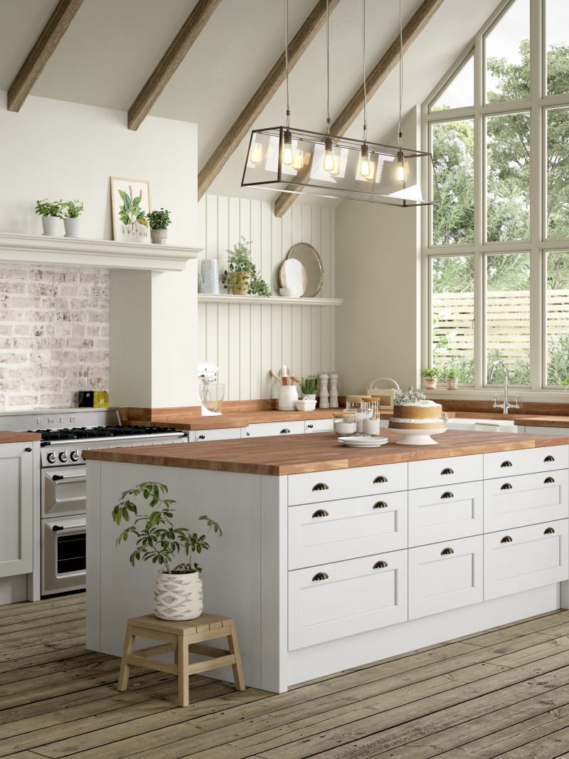 Ludlow kitchen. Our latest Shaker door, with a modern country-style. Available in all 20 Magnet Create colours.