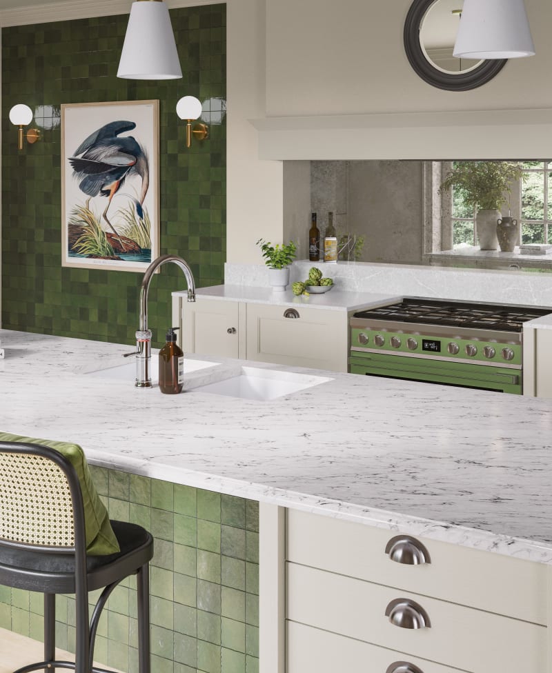Ludlow, a traditional Shaker-style kitchen range, featuring panelled doors with visible woodgrain and beading detail.