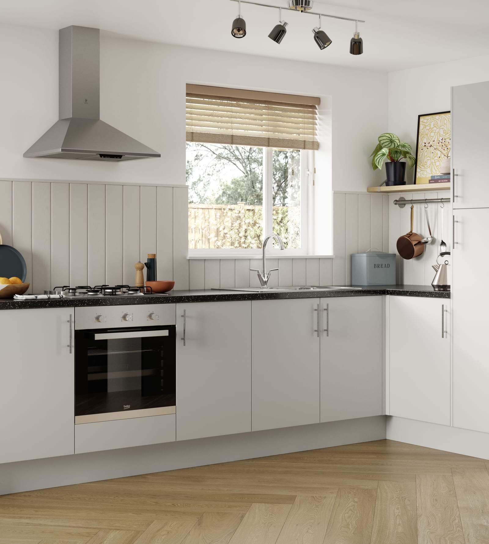 Ascoli by Magnet. Affordable contemporary kitchen constructed from 18mm MFC. Available in 6 colours.