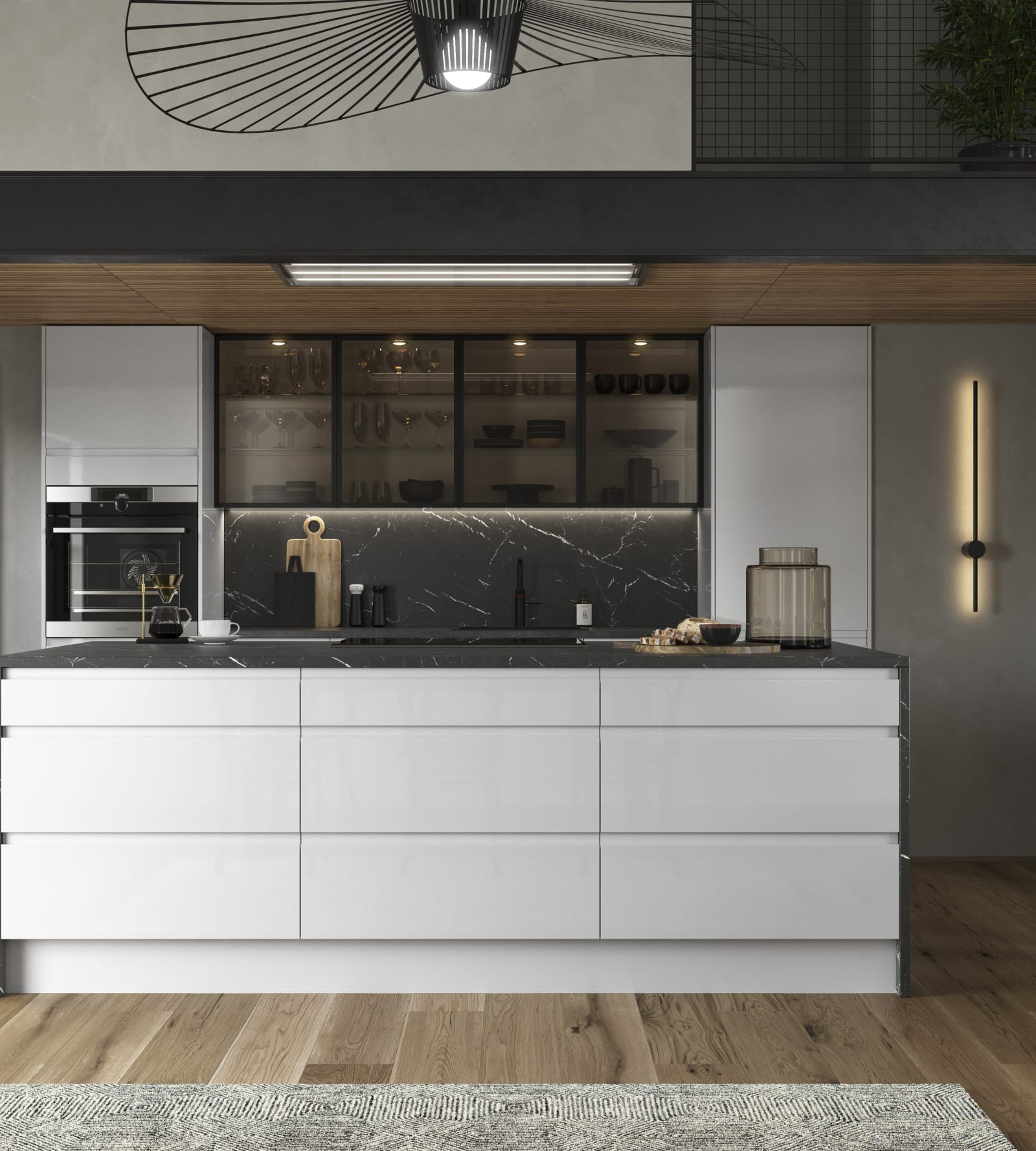 Luna Kitchen from Magnet. An affordable handless look with integrated J Pull doors for a stylish and modern look.