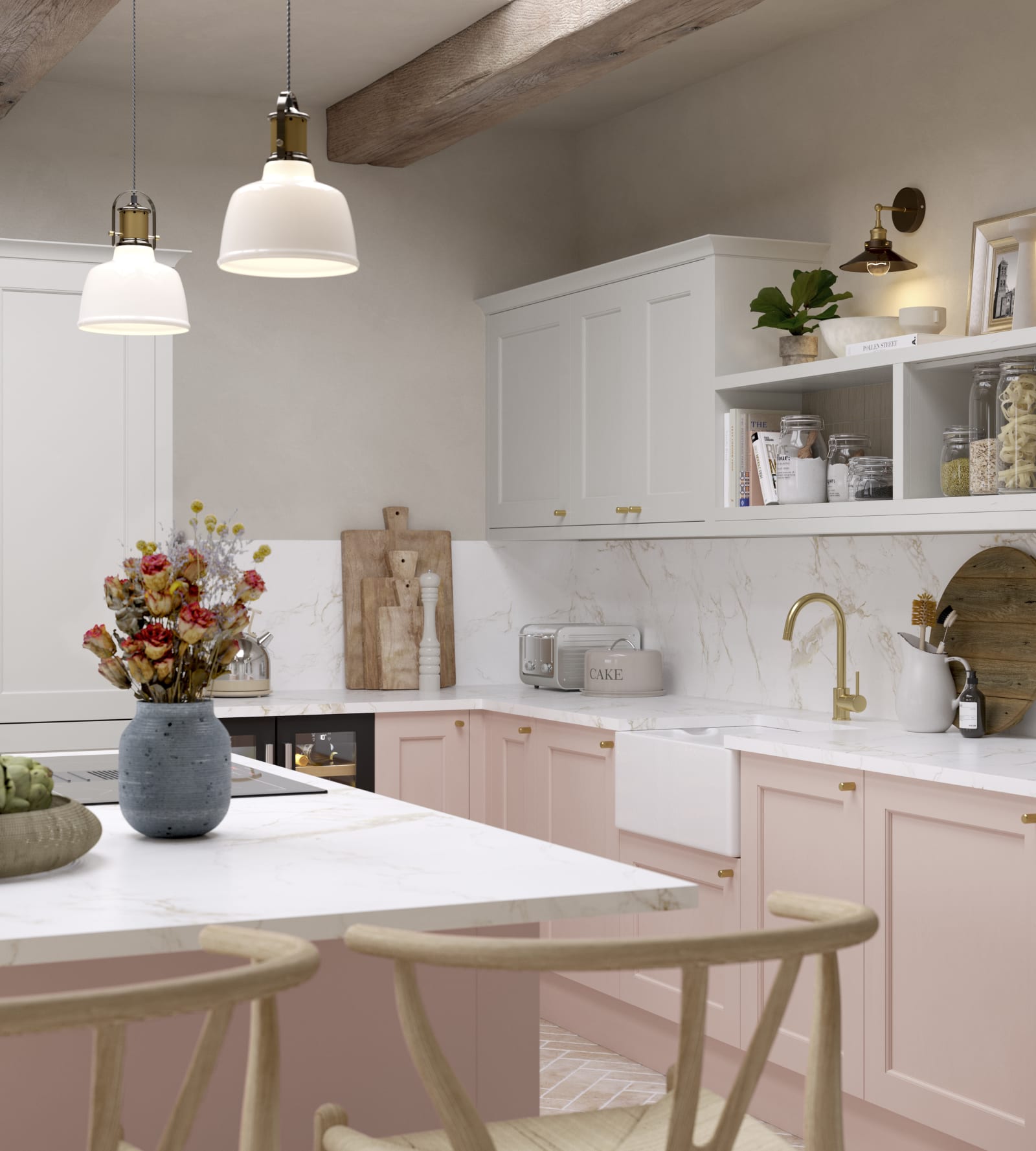 Hot pink kitchen appliances top
