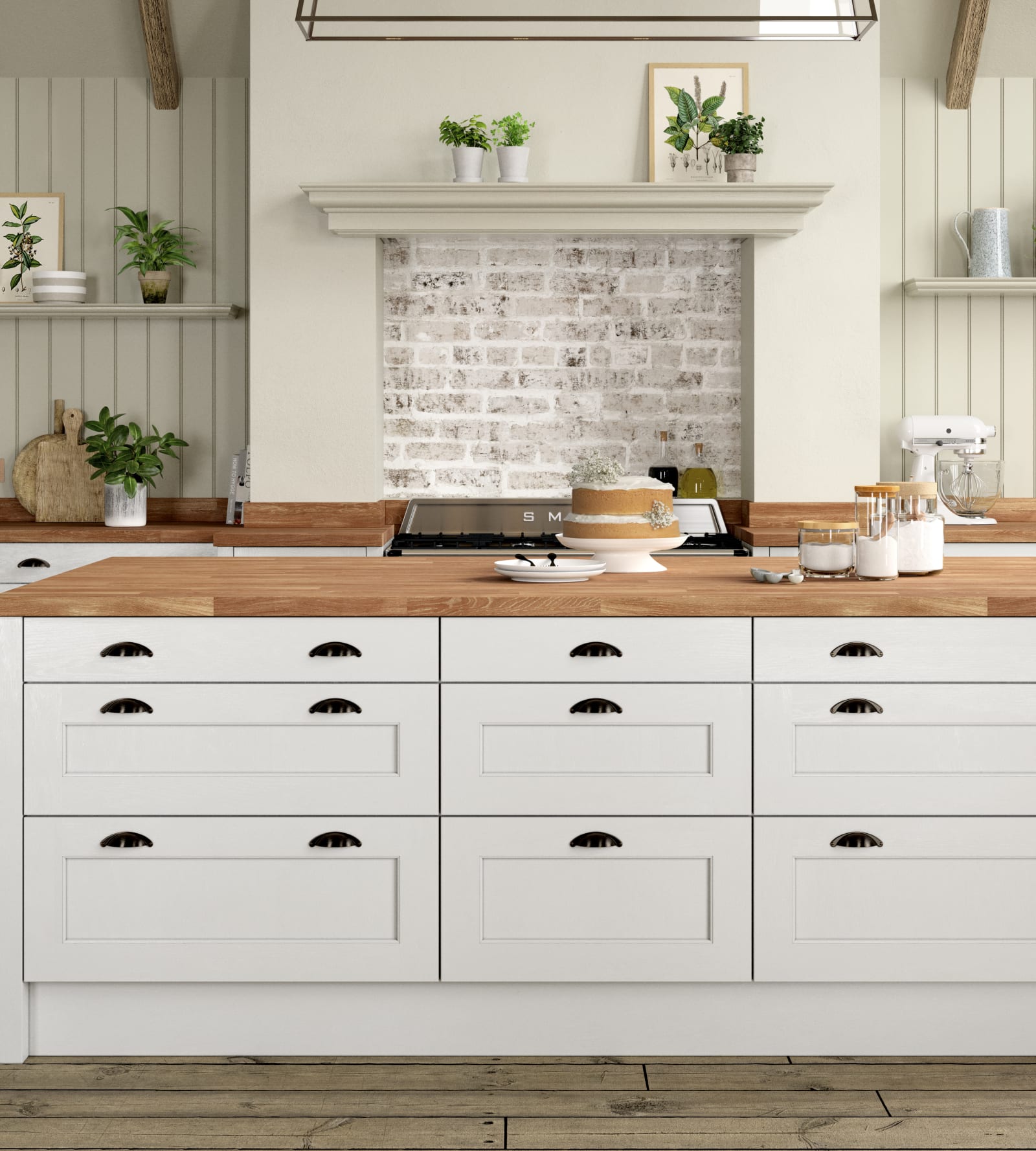 Ludlow kitchen. Our latest Shaker door, with a modern country-style. Available in all 20 Magnet Create colours.