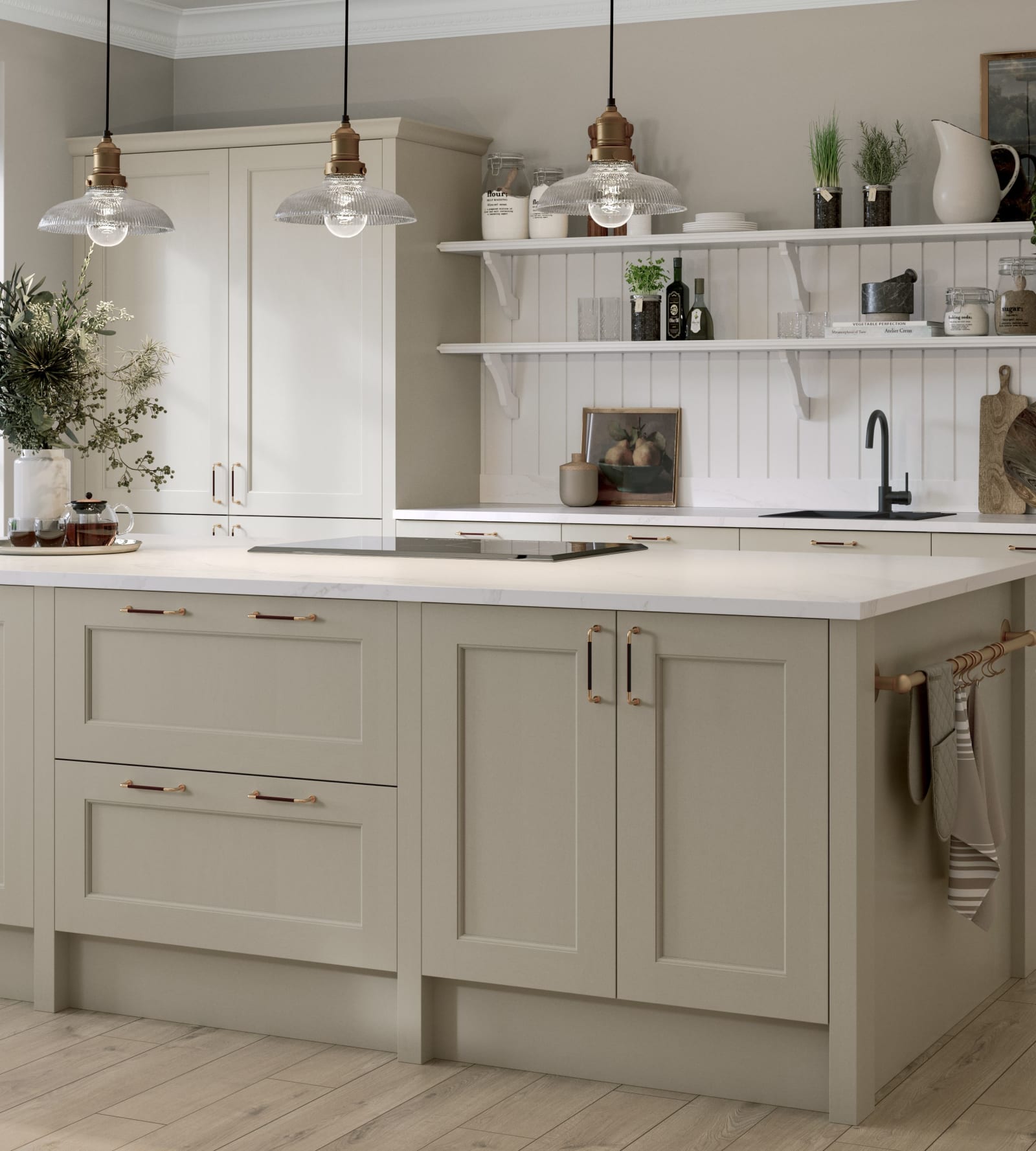 Ludlow kitchen. Our latest Shaker door, with a modern country-style. Available in all 20 Magnet Create colours.