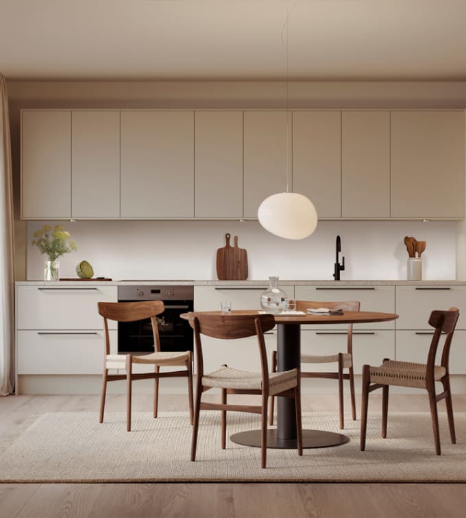 Marbodals populära kök Aspö i färgen Sand.