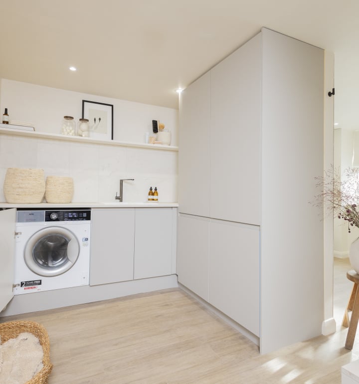 Cabinet for utility room outlet