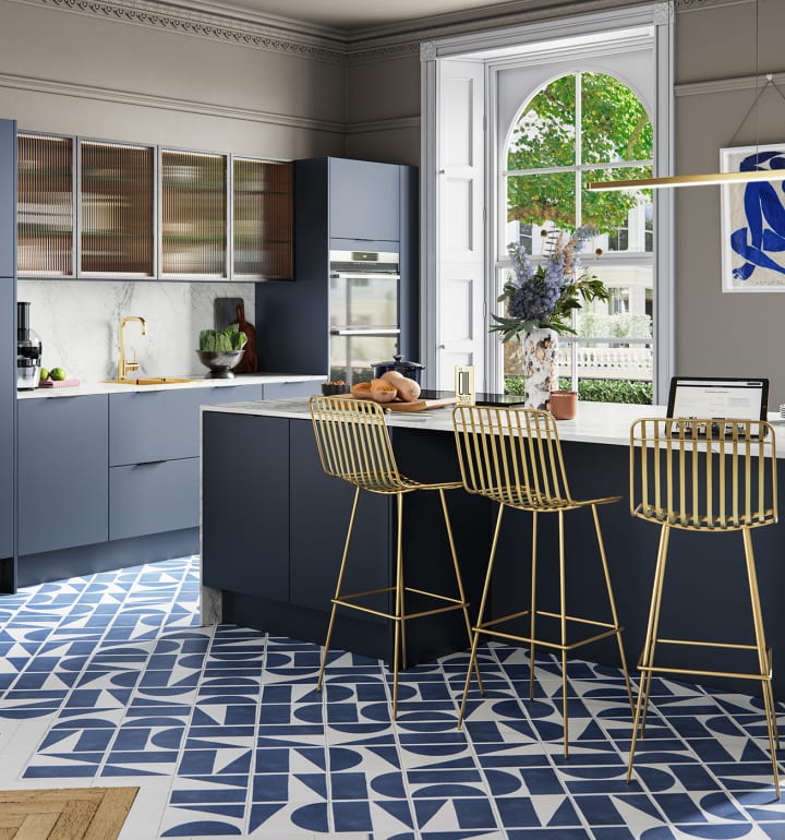 Blue microwave cart outlet