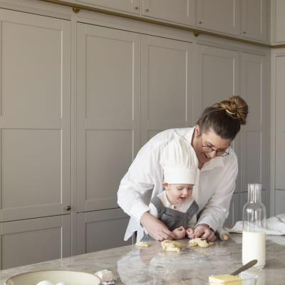 Vår vakre Scala Inframe modell i fargen soothing beige på Lindhjem gård.