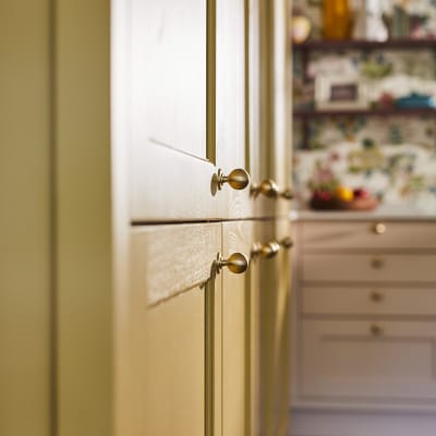 Close-up view of Ludlow Harvest pantry doors