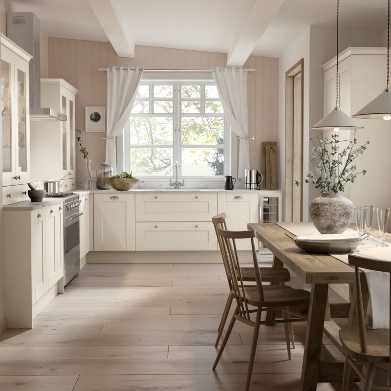 Winchester kitchen from Magnet in the soft shade Creme