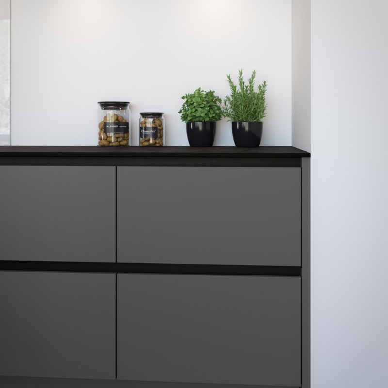 Integra Soho by Magnet. Ultra contemporary design with sleek handless doors and available in 20 different colours.