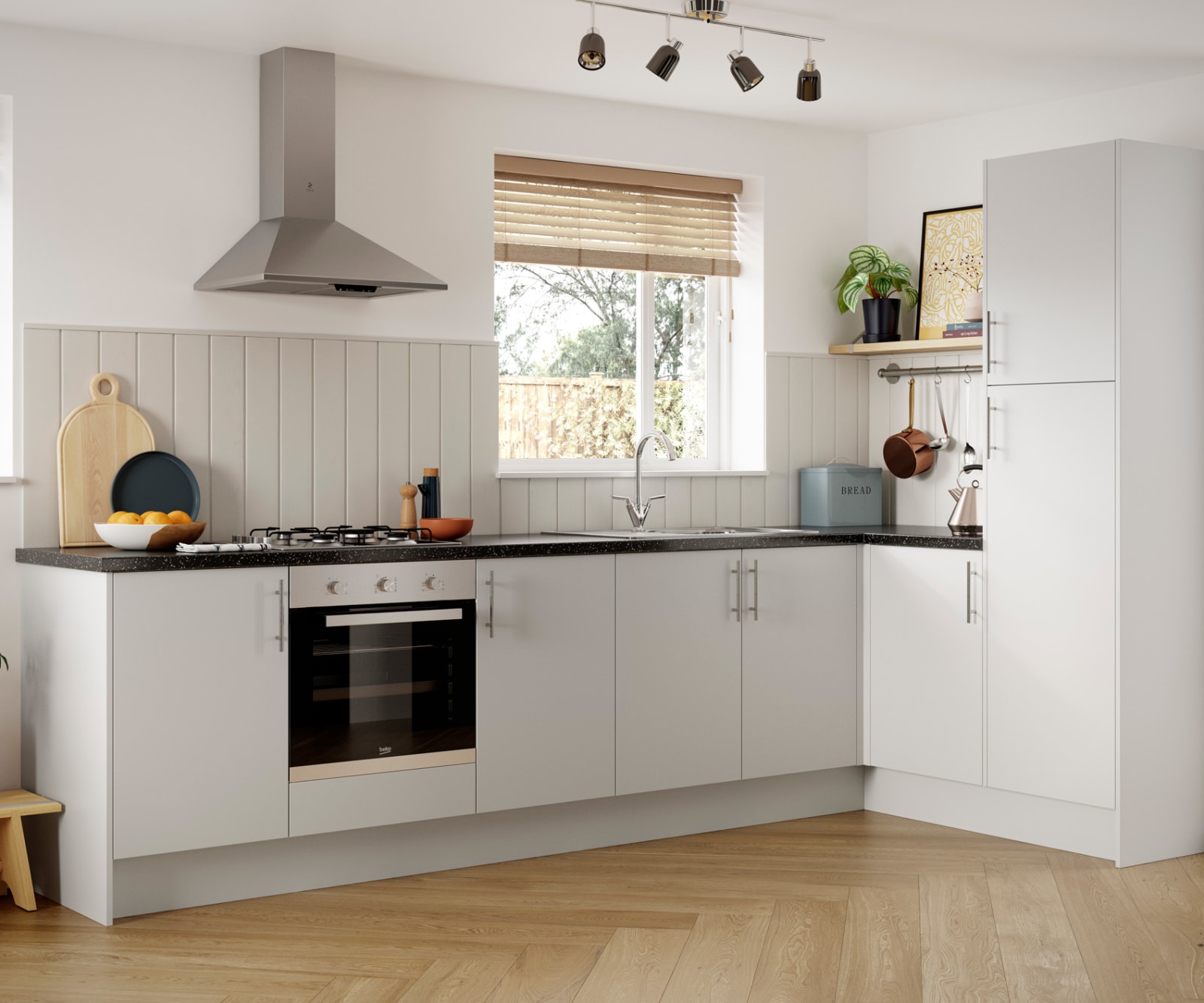 Ascoli by Magnet. Affordable contemporary kitchen constructed from 18mm MFC. Available in 6 colours.