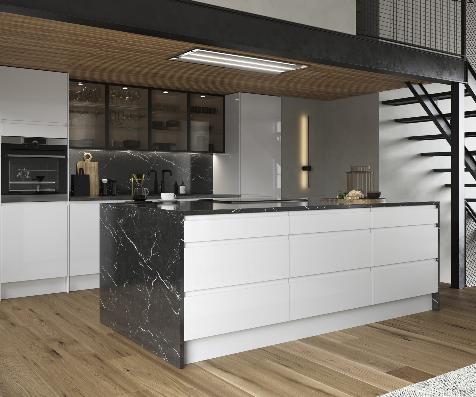 Luna Kitchen from Magnet. An affordable handless look with integrated J Pull doors for a stylish and modern look.