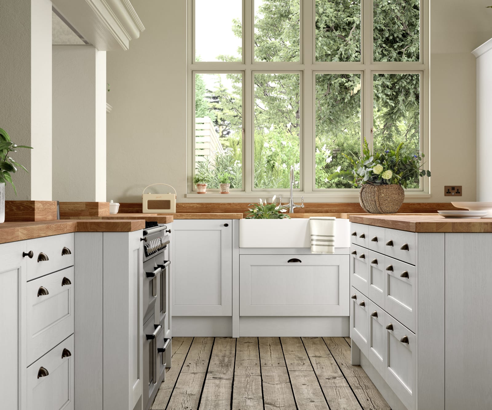 Ludlow kitchen. Our latest Shaker door, with a modern country-style. Available in all 20 Magnet Create colours.