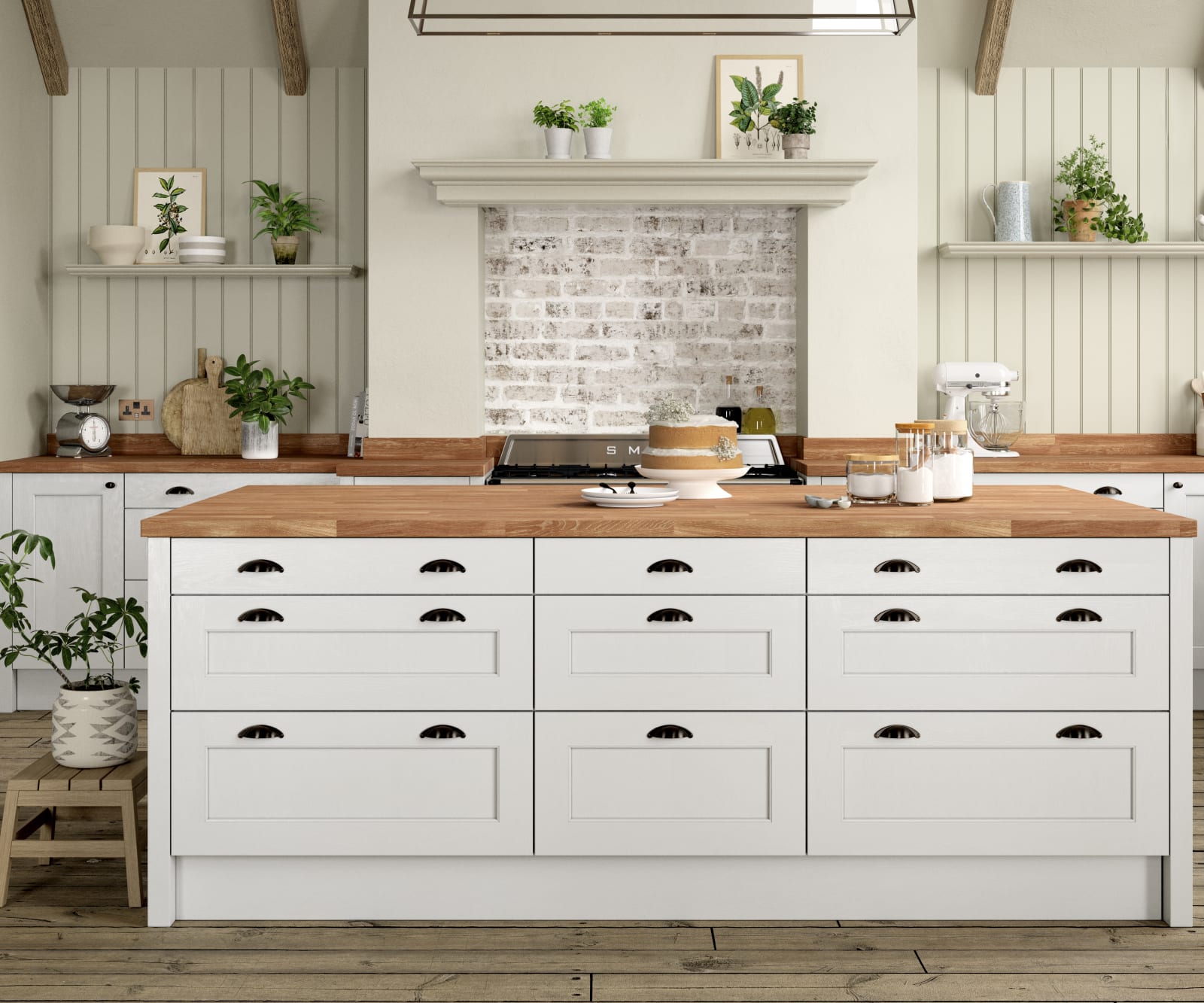 Ludlow kitchen. Our latest Shaker door, with a modern country-style. Available in all 20 Magnet Create colours.