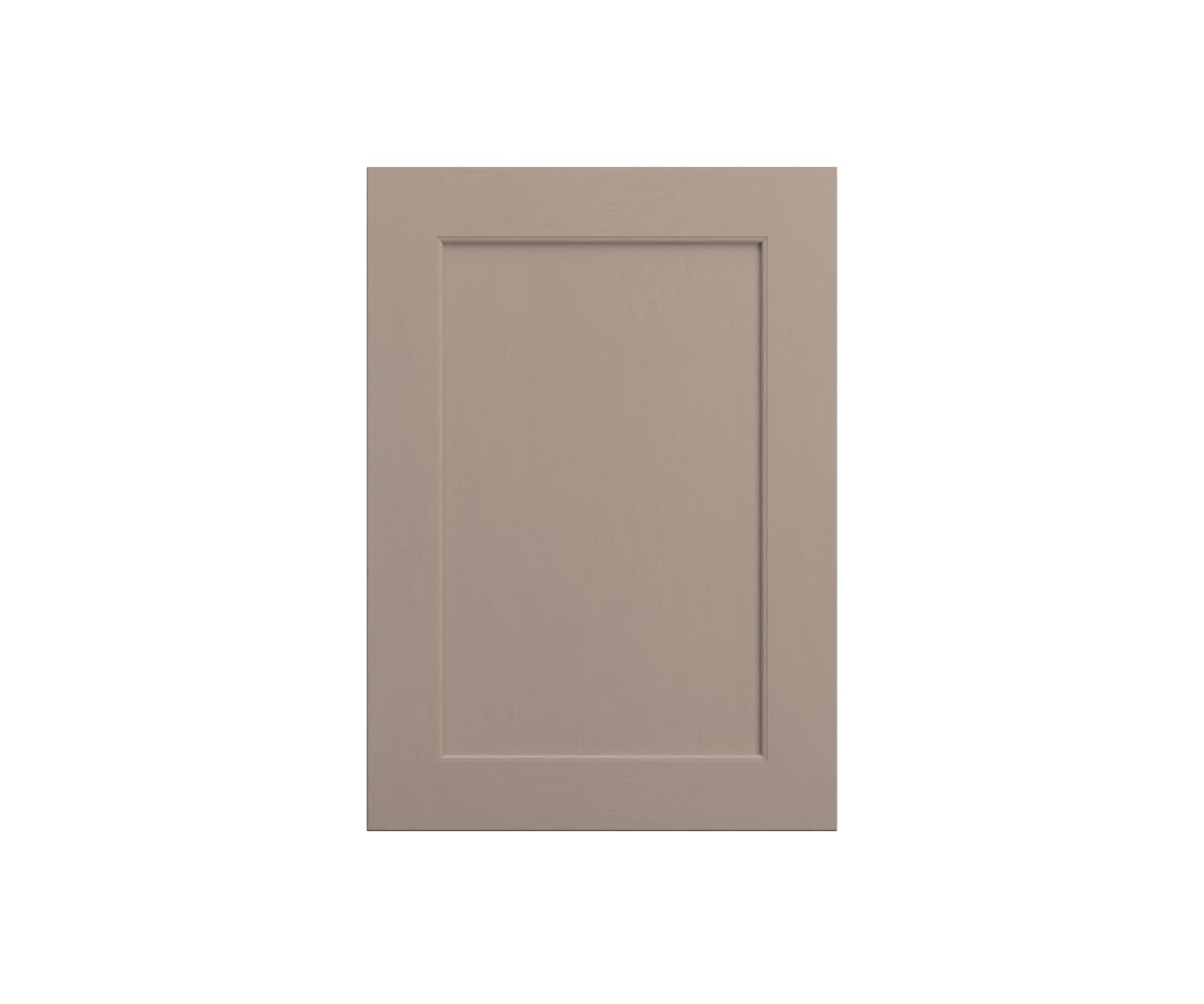 Shaker-style panelled frontal with tactile woodgrain from Magnet in neutral shade Cornish Clay