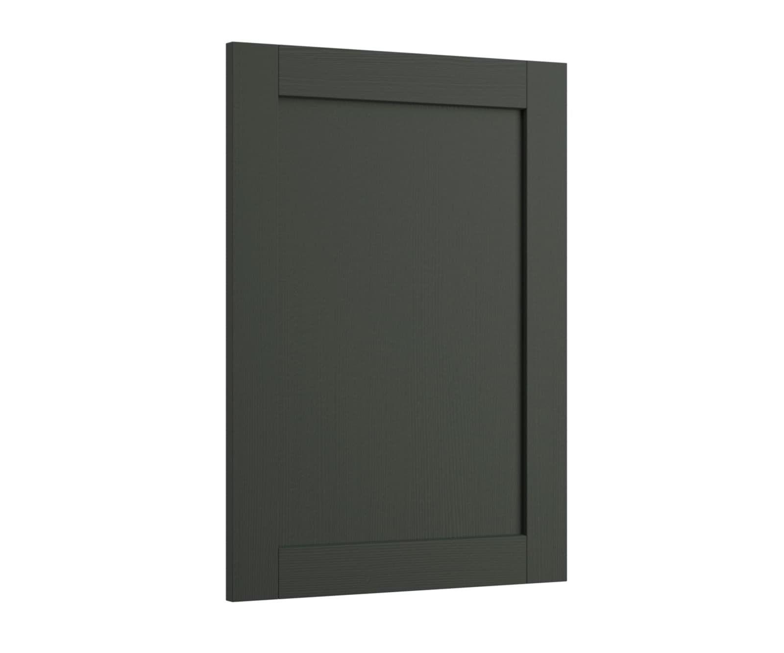 Shaker Ambleside frontal with sleek and modern frame width in the dark green shade Fern