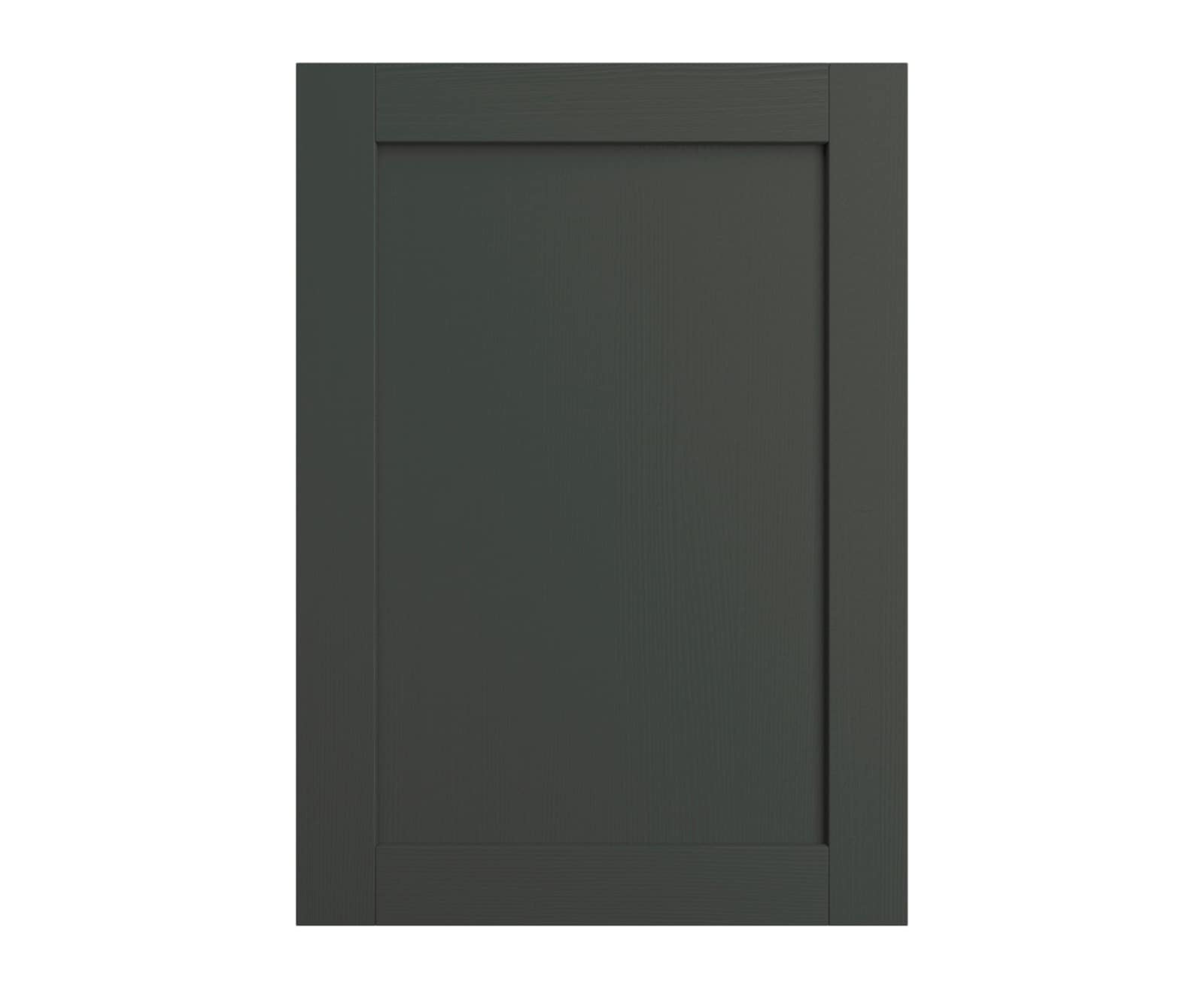 Shaker Ambleside frontal with sleek and modern frame width in the dark green shade Fern