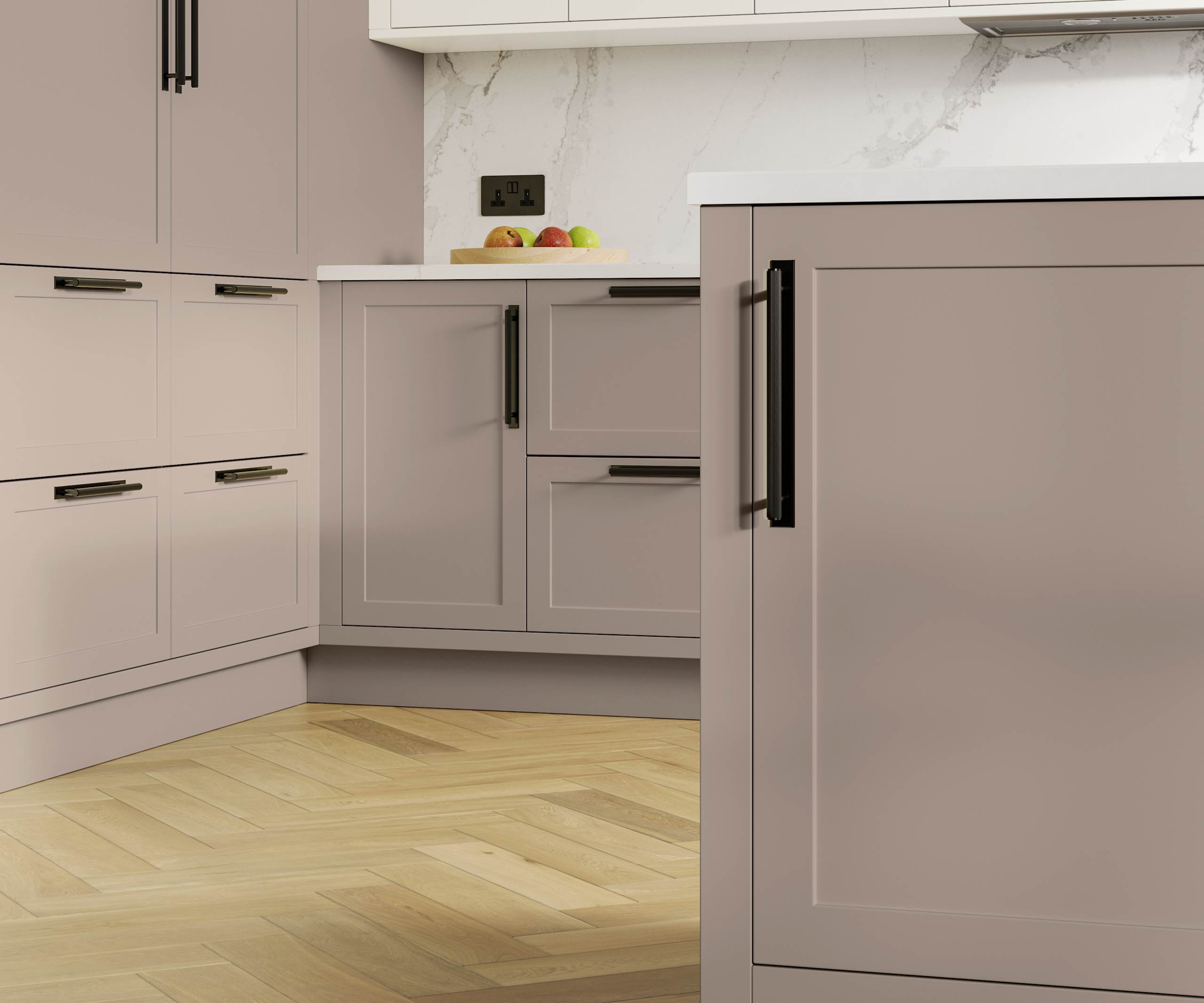 Dunham in shade Cornish Clay has a thin frame and smooth painted finish with no visible woodgrain, providing a contemporary feel to a traditional look.