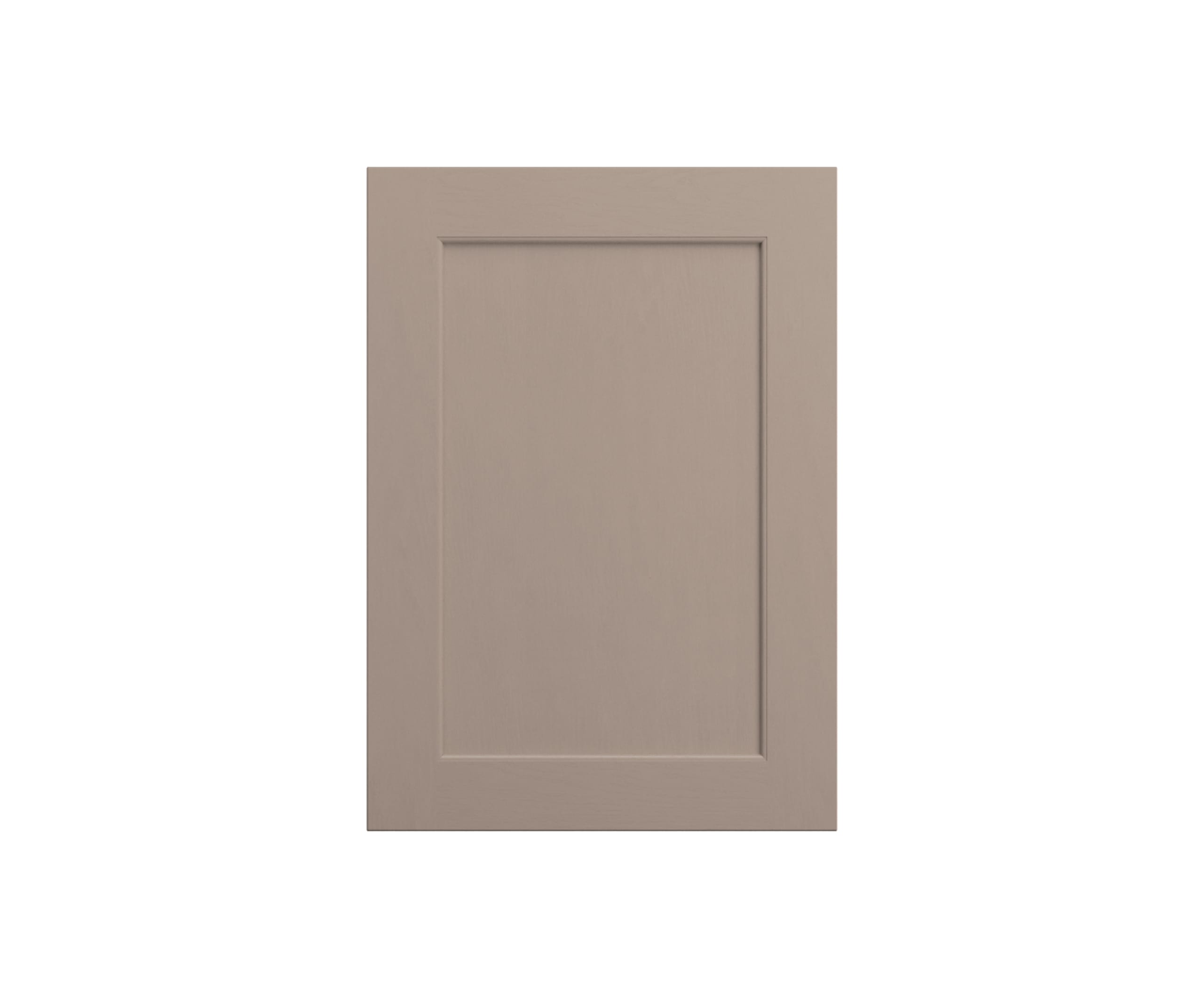 Shaker-style panelled frontal with tactile woodgrain from Magnet in neutral shade Cornish Clay