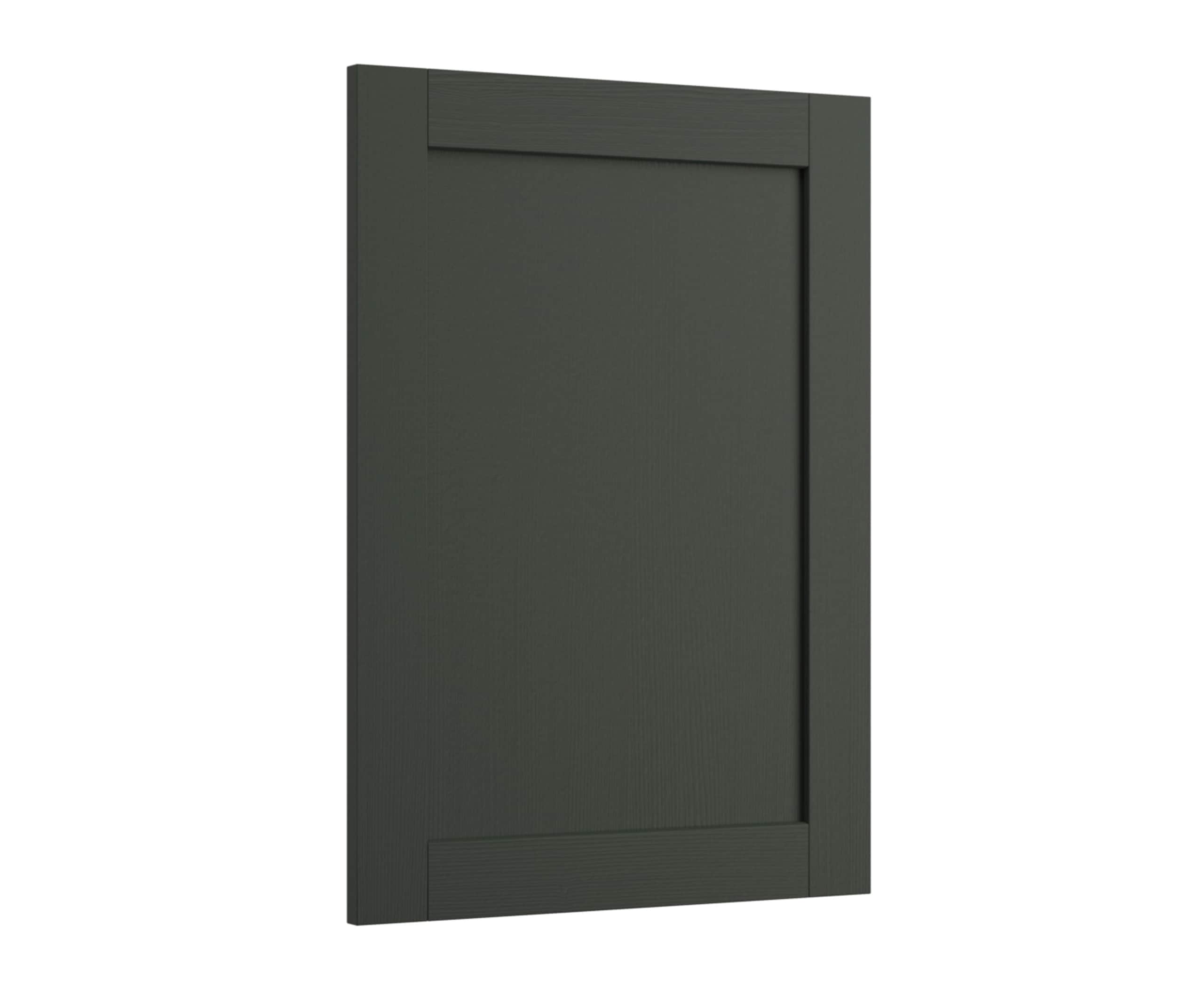 Shaker Ambleside frontal with sleek and modern frame width in the dark green shade Fern