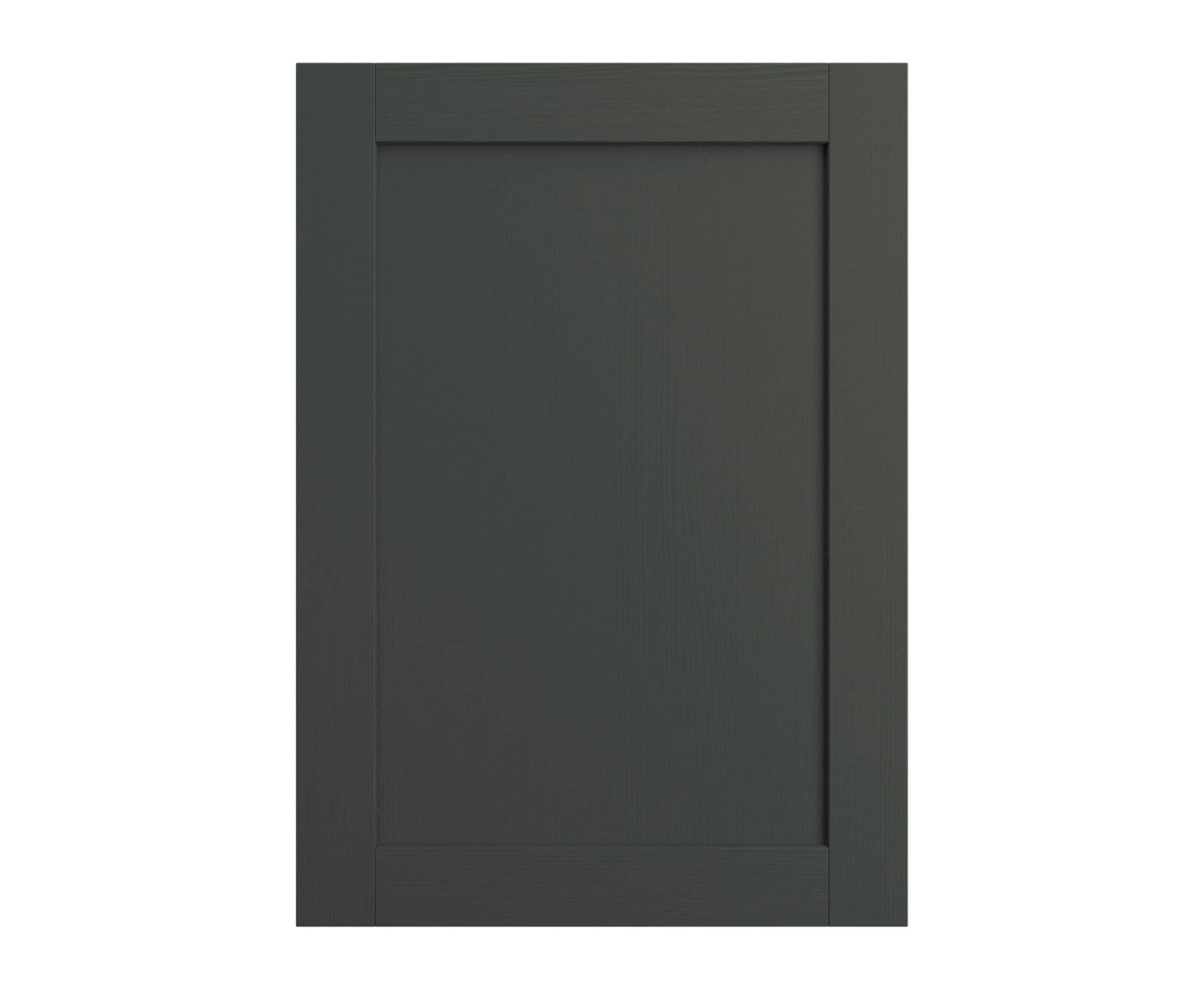 Shaker Ambleside frontal with sleek and modern frame width in the dark green shade Fern