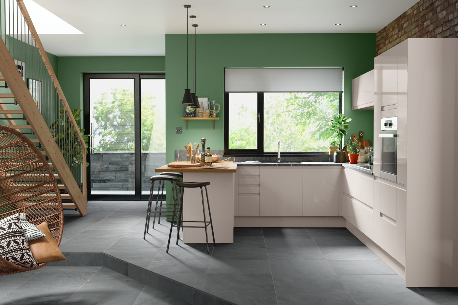 Luna Kitchen from Magnet. An affordable handless look with integrated J Pull doors for a stylish and modern look.